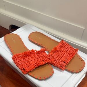 Aldo Vibrant Orange Woven Sandals